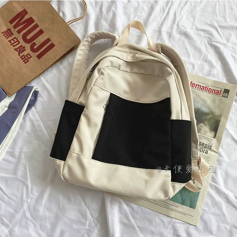 Women Panelled Sweet Large Capacity School Backpack Girls