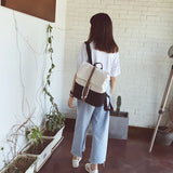 Women Panelled String Canvas Bag Belt Preppy Harajuku Ins Large Capacity