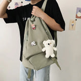 Canvas School Backpack Harajuku Style College Rucksack