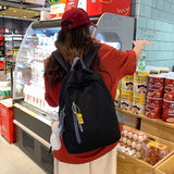 Women Patchwork Harajuku Nylon Waterproof Backpack College Book Bag