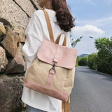 Women Patchwork Preppy Ulzzang Travel Street Harajuku Big Capacity