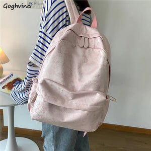 Pink Harajuku Print Backpack for Women