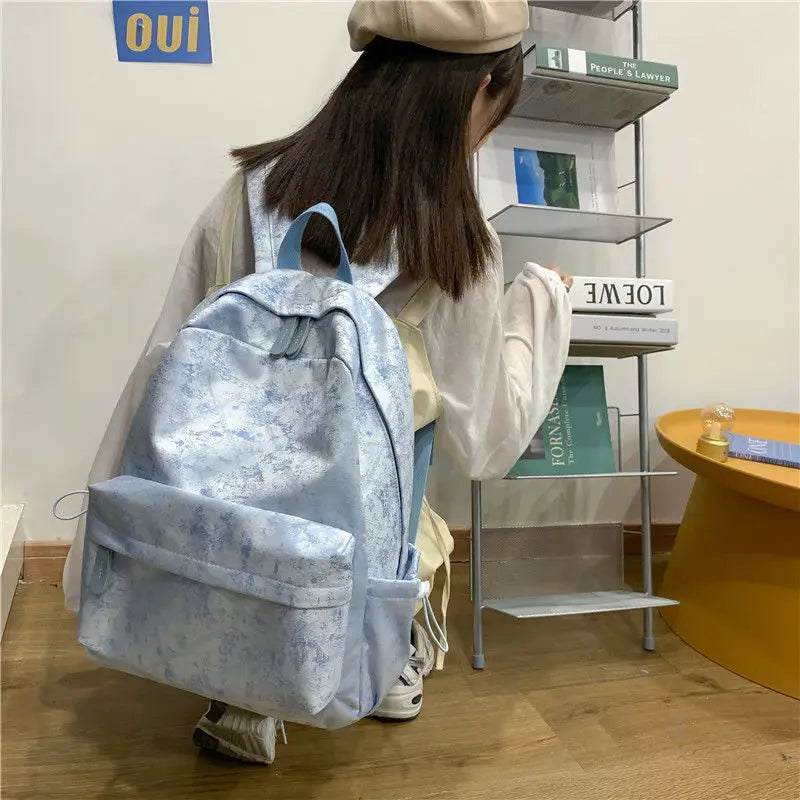 Pink Harajuku Print Backpack for Women