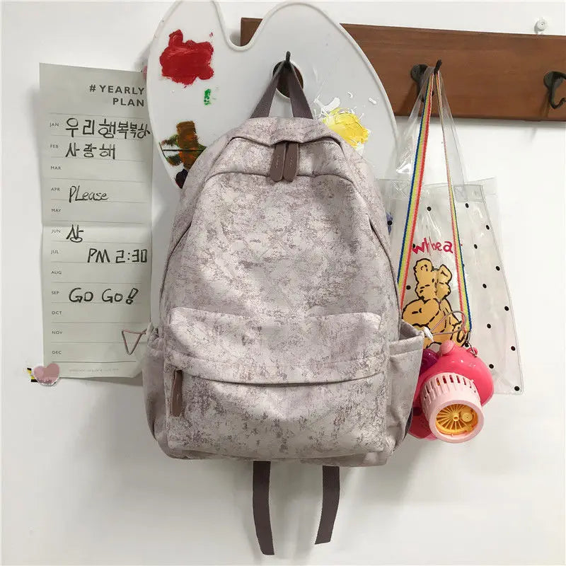 Pink Harajuku Print Backpack for Women