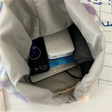 Women Plaid College Style Designers Nylon Sweet Backpack