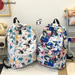 Printed Casual Students Backpack Women Large Capacity