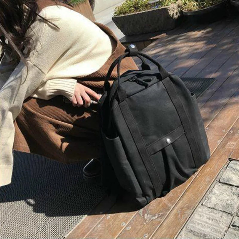 Backpacks Women Solid Casual Outdoor All-match Large Capacity School Bags