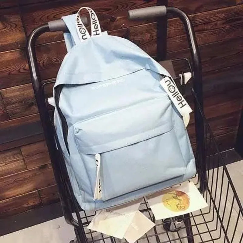 Backpacks Women Solid Casual Outdoor All-match Large Capacity School Bags