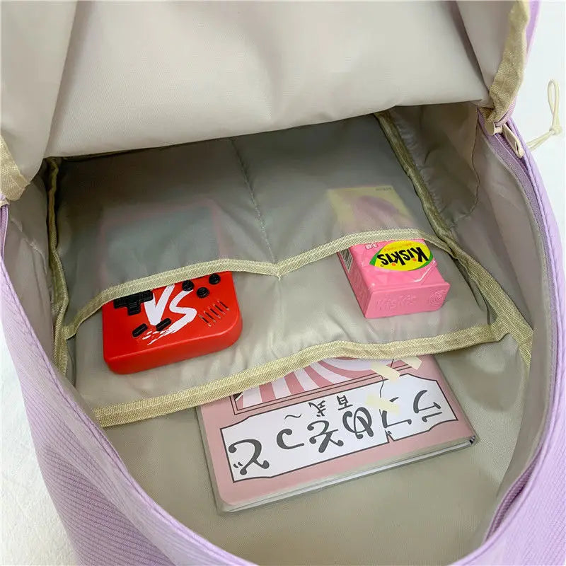 Women's Waterproof Nylon Backpack Large Capacity School Book Bag