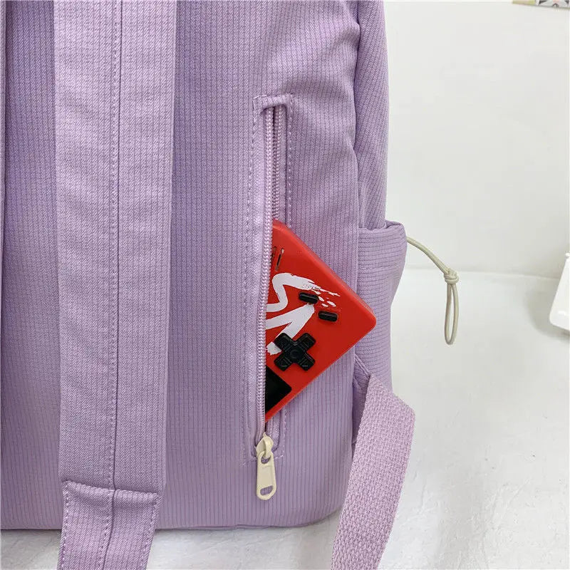 Women's Waterproof Nylon Backpack Large Capacity School Book Bag