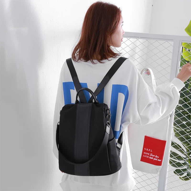 Women's Khaki Backpack Shoulder Bag Large Capacity All-match Casual Tote