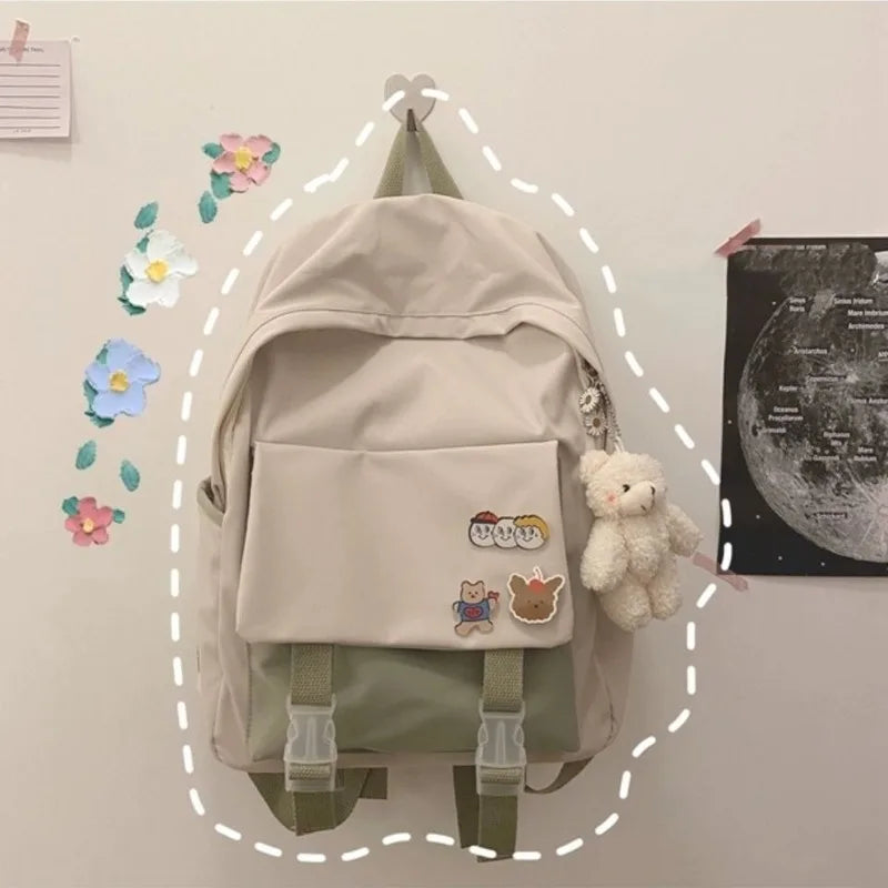 Waterproof Floral Backpack Women Big Capacity Ulzzang Style Ins School