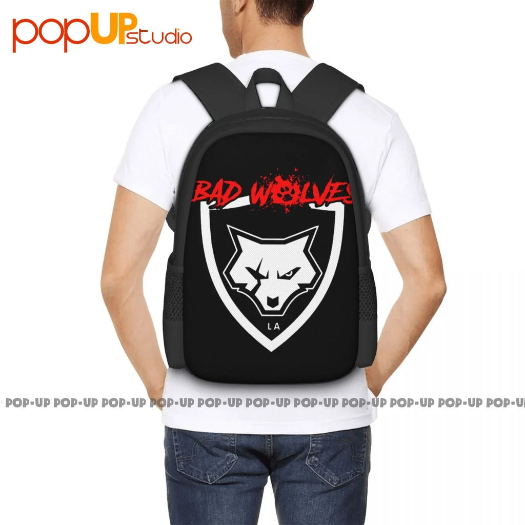 Bad Wolves La Backpack Foldable Gym Tote Bag Large Capacity