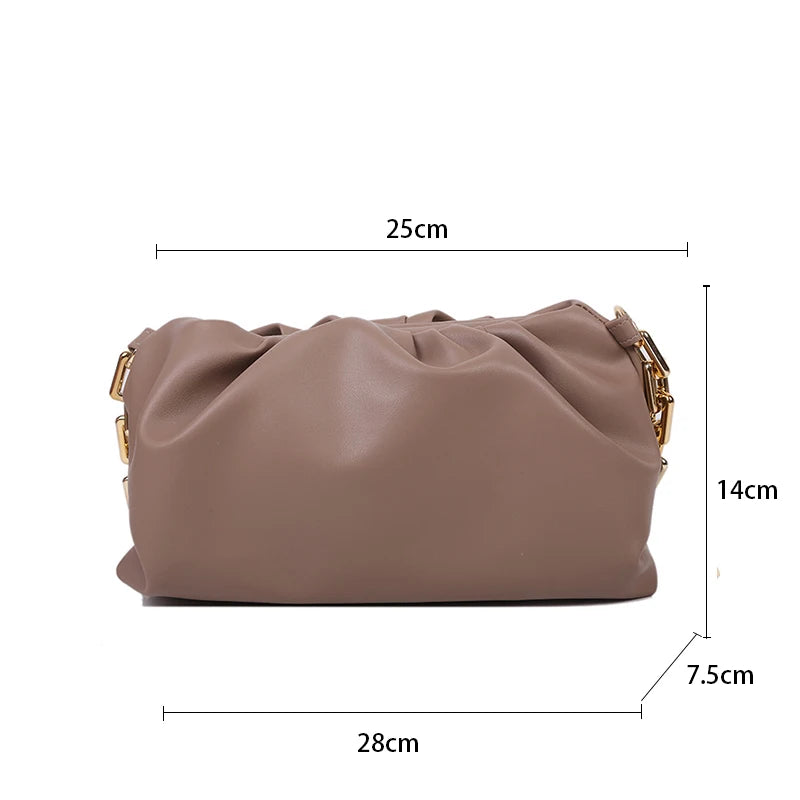 Soft Leather Hobos Bag Single Shoulder Purse Women Crossbody Bag