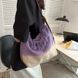 Pu Shoulder Crossbody Bag Canvas Handbag Large Capacity Tote Bag