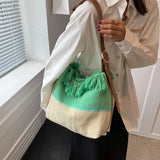 Pu Shoulder Crossbody Bag Canvas Handbag Large Capacity Tote Bag