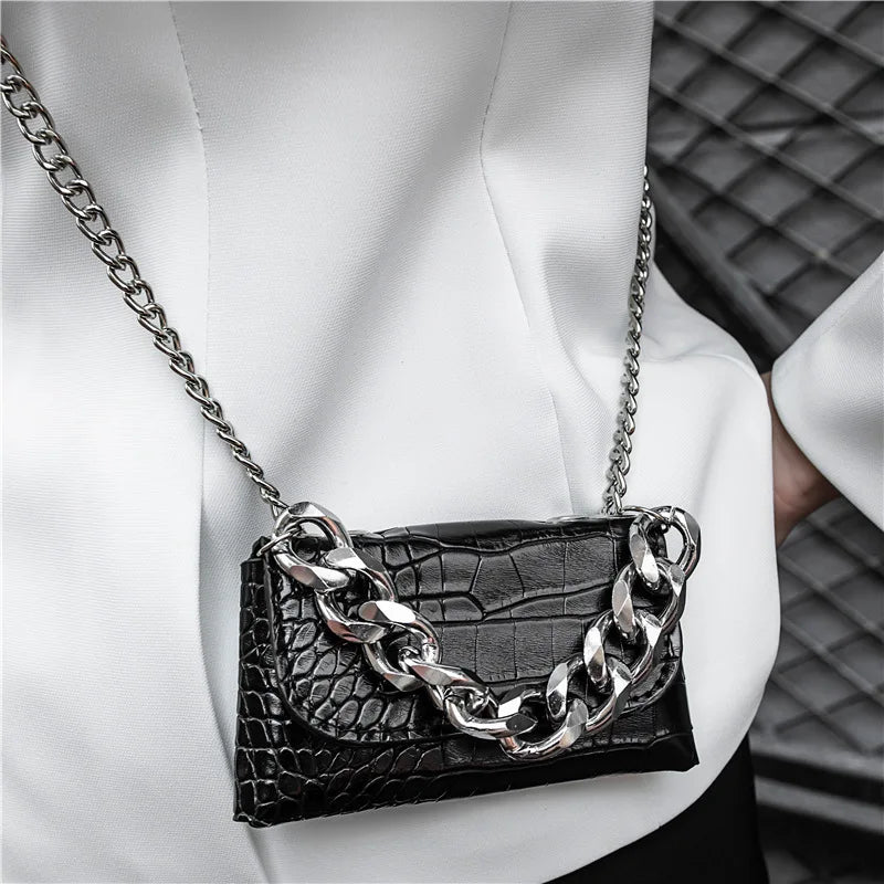 Crocodile Pattern Mini Chain Bag Girl Messenger Bag
