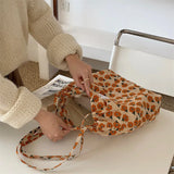 Corduroy Shoulder Bag Large Capacity Tote Handbags