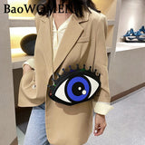 Evil Eye Purse PU Leather Evening Bag & Clutch Chain Shoulder Crossbody