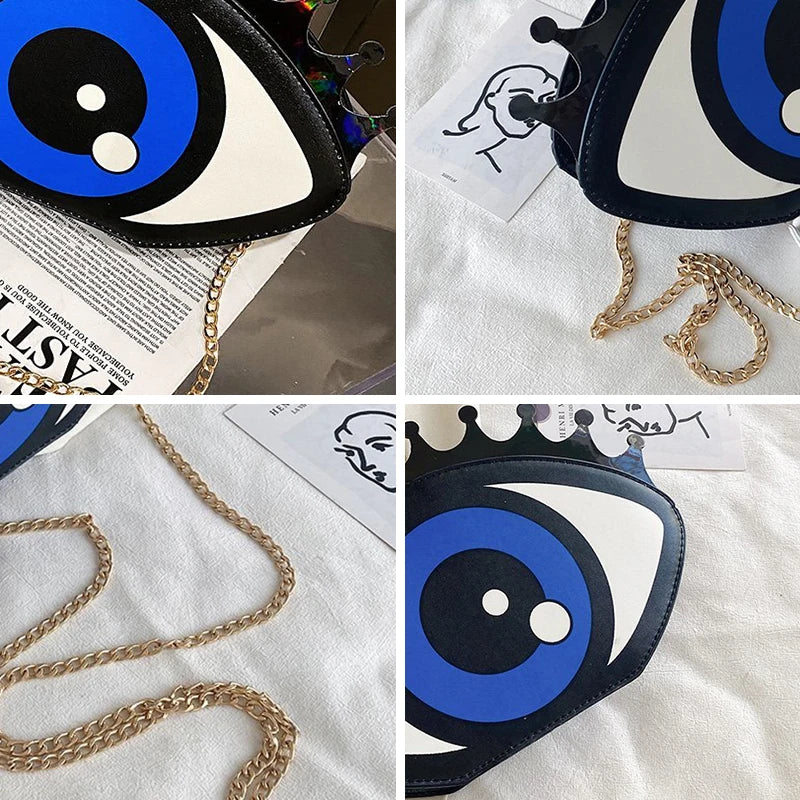 Evil Eye Purse PU Leather Evening Bag & Clutch Chain Shoulder Crossbody
