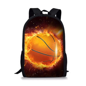 Basketball Pattern Print School Bags Daily Travel Climbing Backpack