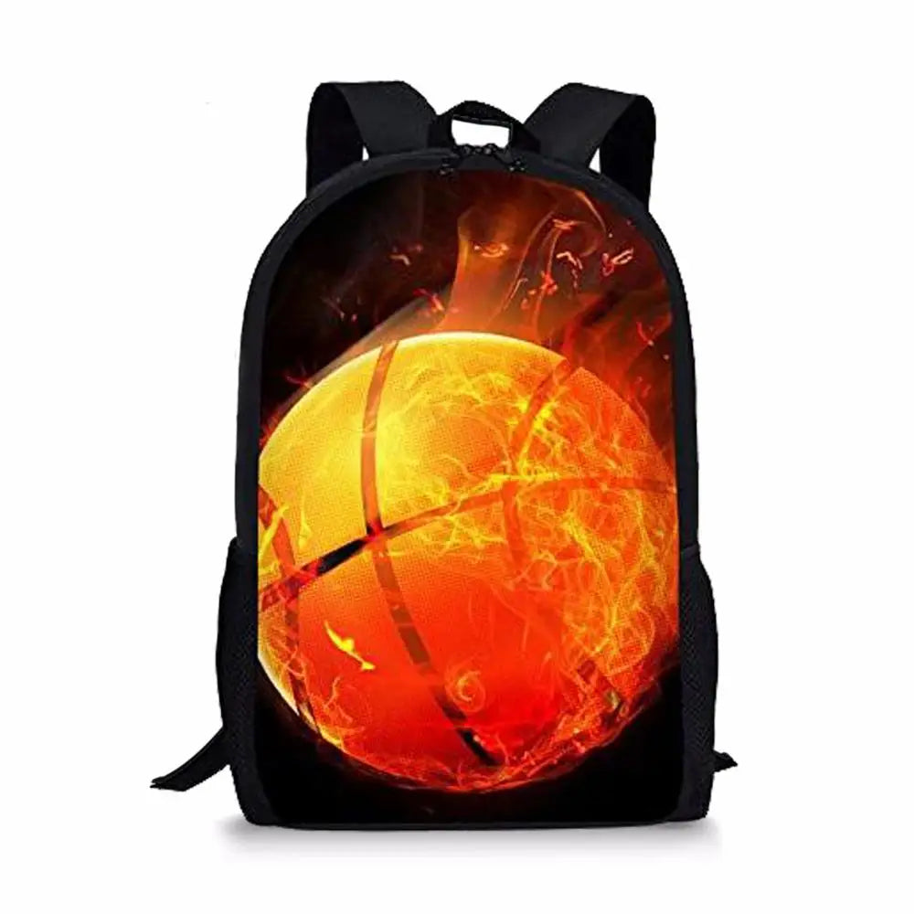 Basketball Pattern Print School Bags Daily Travel Climbing Backpack