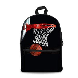 Basketball Pattern Print School Bags Daily Travel Climbing Backpack