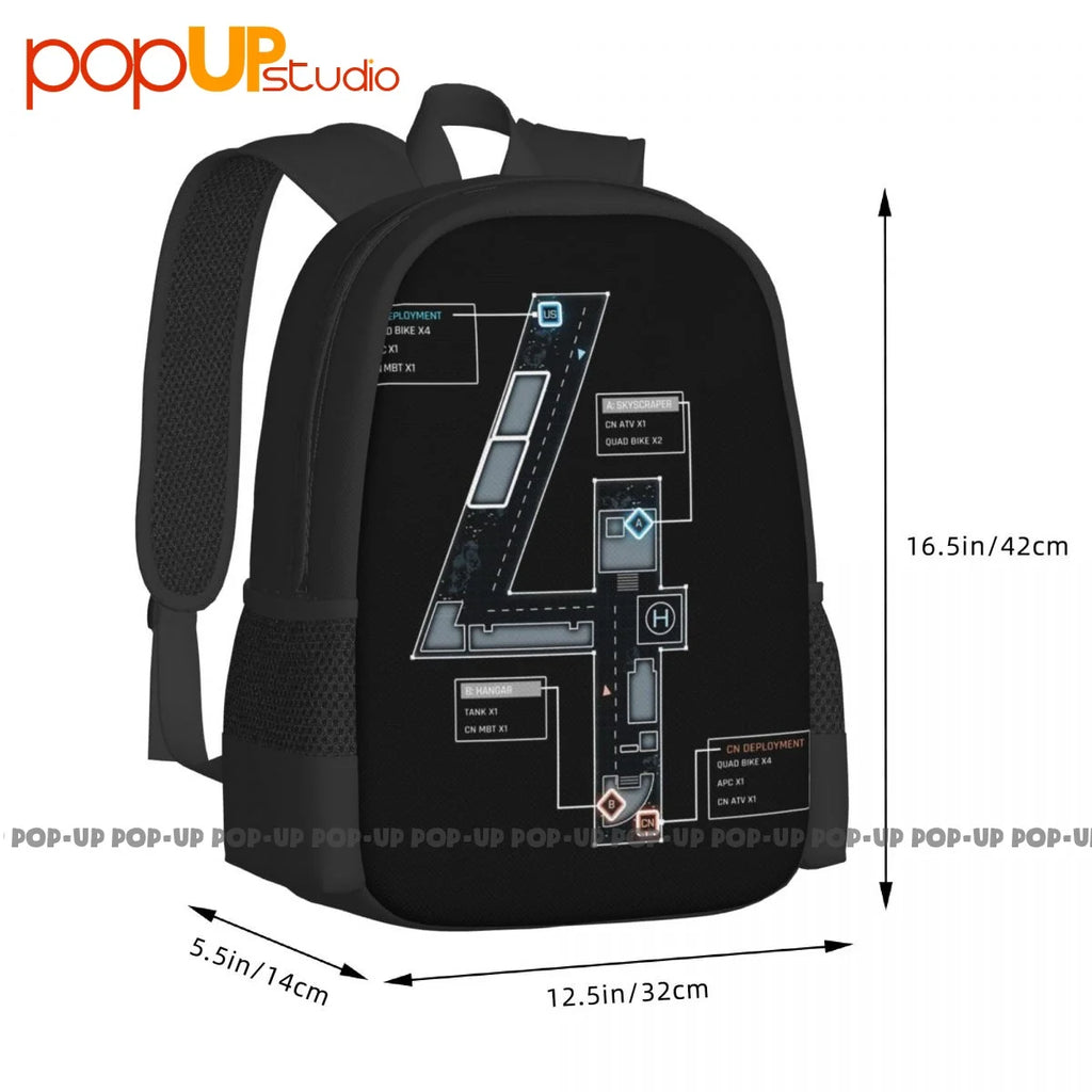 BF4 Map Backpack Large Capacity Foldable Gym Tote Bag