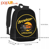 Baywatch Lifeguard Backpack Large Capacity Bookbag Swimming Storage Bag