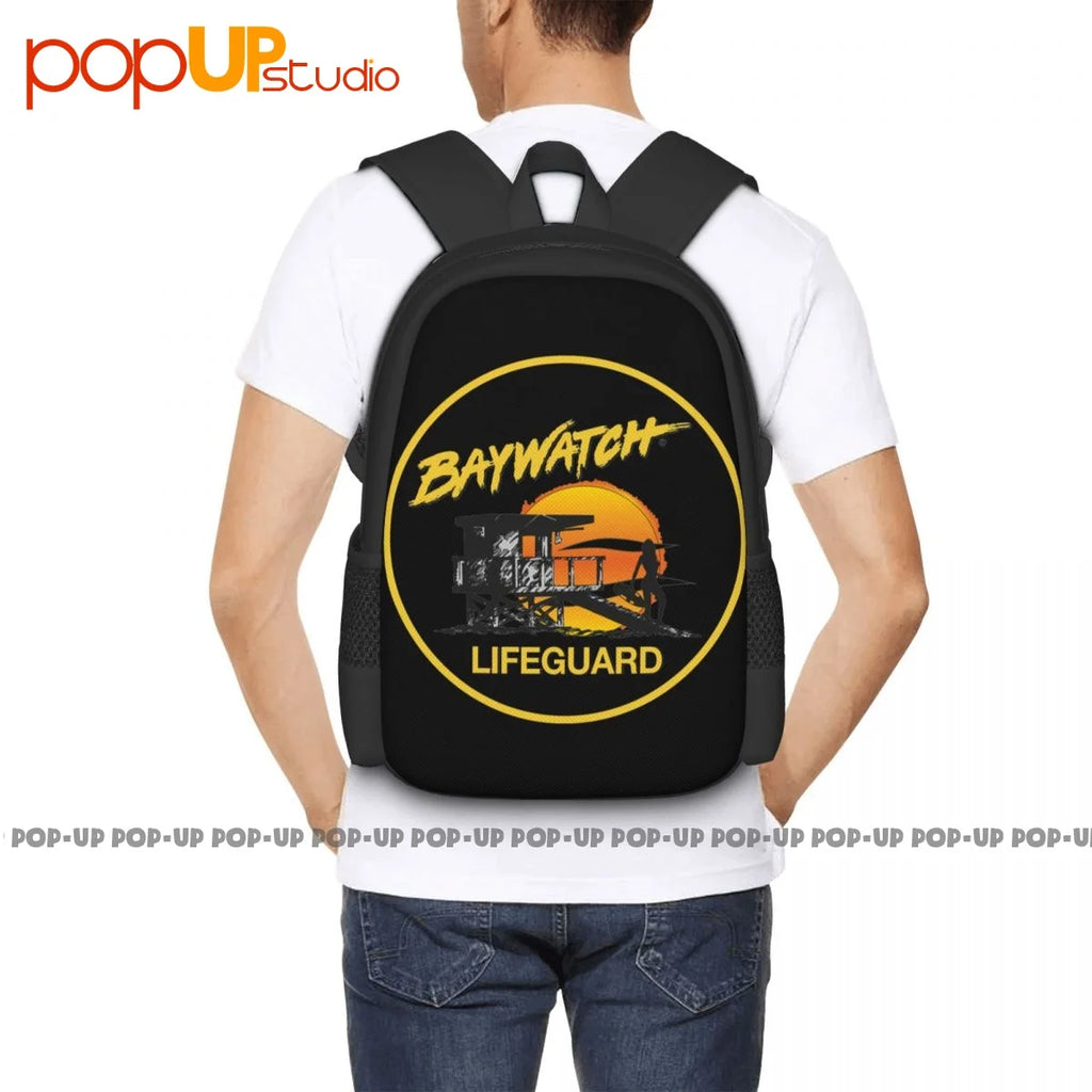 Baywatch Lifeguard Backpack Large Capacity Bookbag Swimming Storage Bag