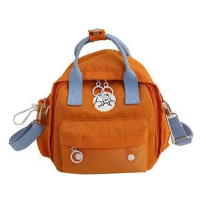 Bear Pattern Waterproof Backpack Women Shoulder School Crossbody Bag