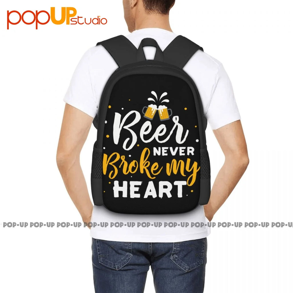 Beer Never Broke My Heart Backpack Large Capacity Softback Storage Bag
