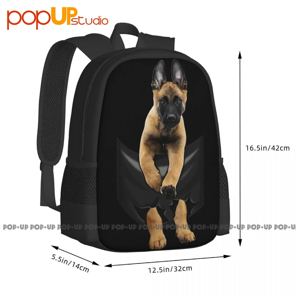 Belgian Malinois Dog Backpack Large Capacity School Beach Gym Bag