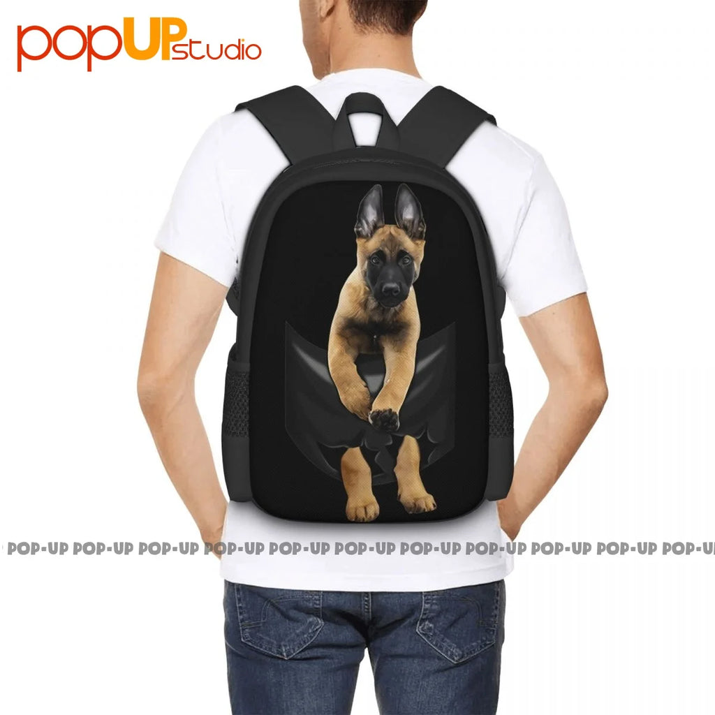 Belgian Malinois Dog Backpack Large Capacity School Beach Gym Bag