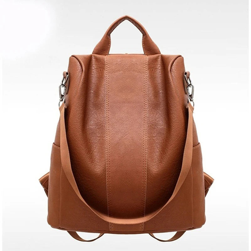 Women PU Leather Backpack Colorful Rucksack