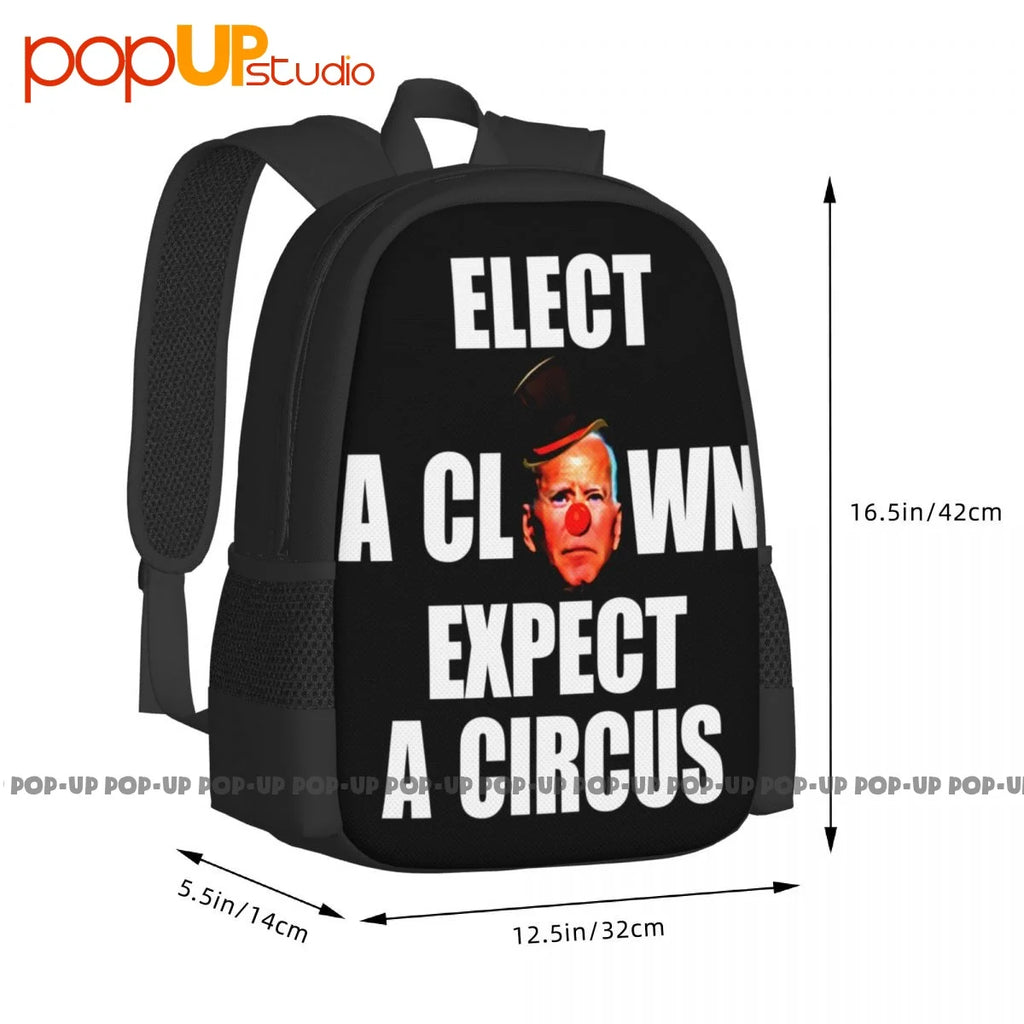 Biden Elect A Clown Expect A Circus Backpack Large Capacity