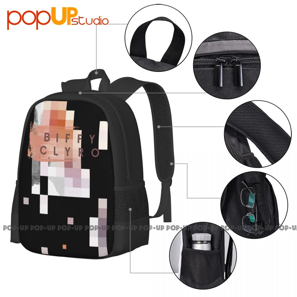 Biffy Clyro Multi Pixel Backpack Large Capacity Portable Storage Bag