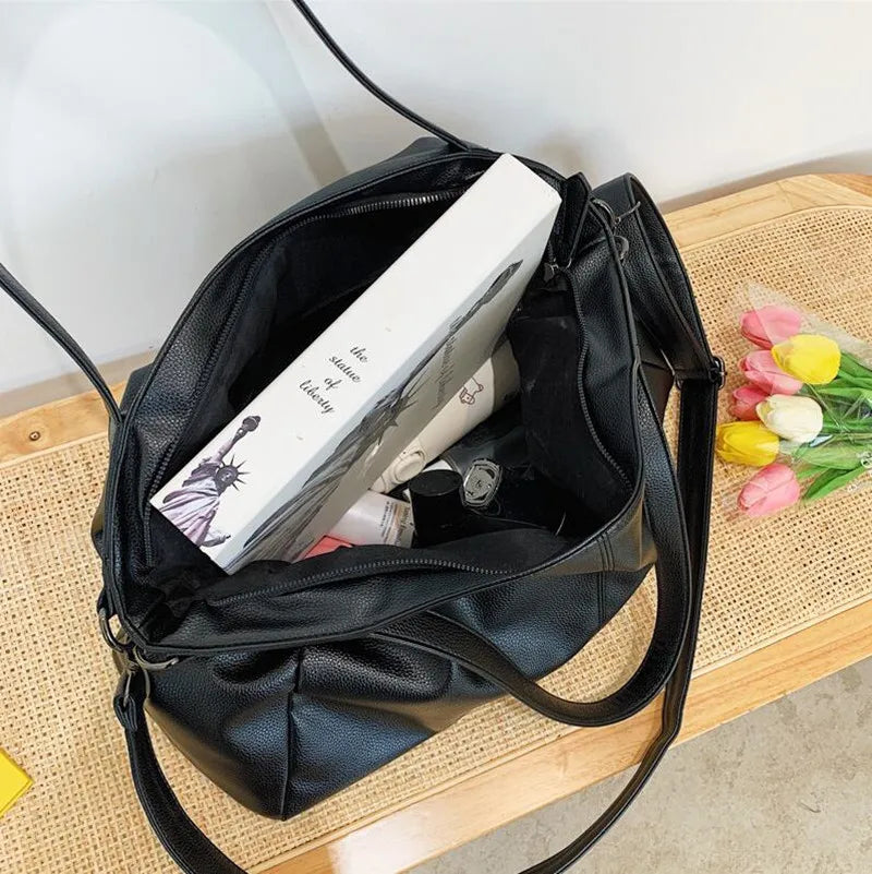 Women's Large Shoulder Bag Soft Leather Crossbody Travel Tote Bag