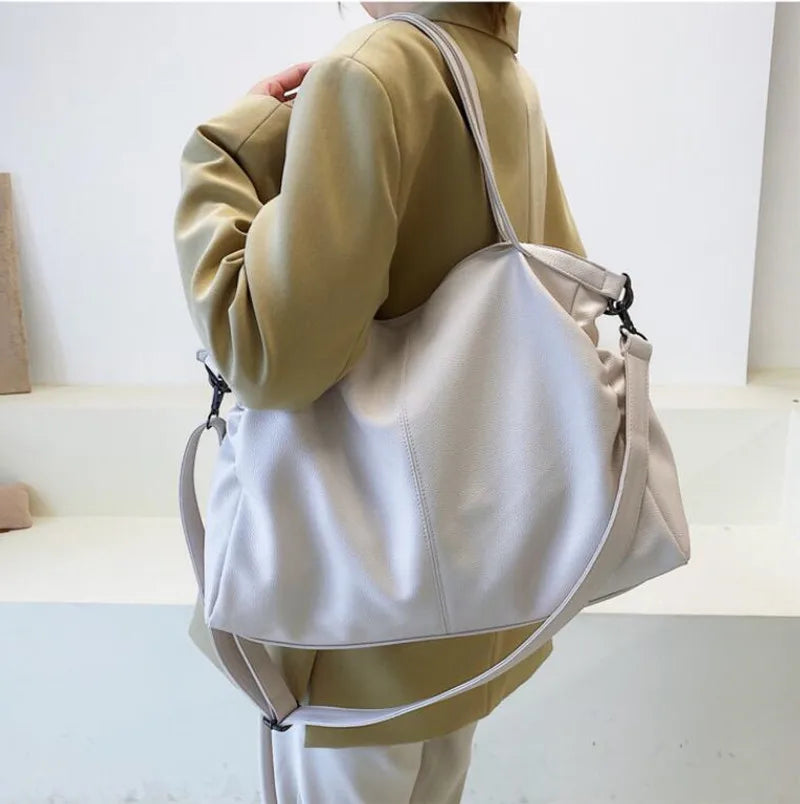 Women's Large Shoulder Bag Soft Leather Crossbody Travel Tote Bag