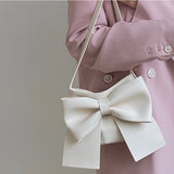 Bow Ladies Underarm Bags PU Leather Female Tote Handbag