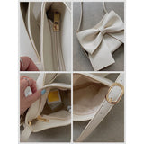 Bow Ladies Underarm Bags PU Leather Female Tote Handbag