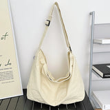 Female Canvas Hobo Shoulder Bag Y2K Grunge School Book Laptop Side Pouch