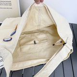 Female Canvas Hobo Shoulder Bag Y2K Grunge School Book Laptop Side Pouch