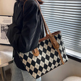 Big Capacity Tote Women Handbags Brown/Black PU Leather Shoulder Bags INS Bag