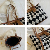 Big Capacity Tote Women Handbags Brown/Black PU Leather Shoulder Bags INS Bag