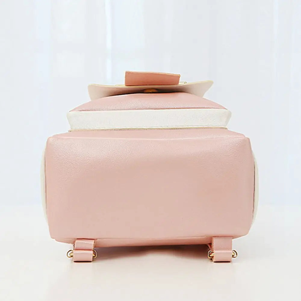 Women Backpack Set Large Capacity Soft Leather Female Shoulder Crossbody Bag