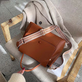 Large Capacity Tote Bag Women Pu Leather Shoulder Handbag
