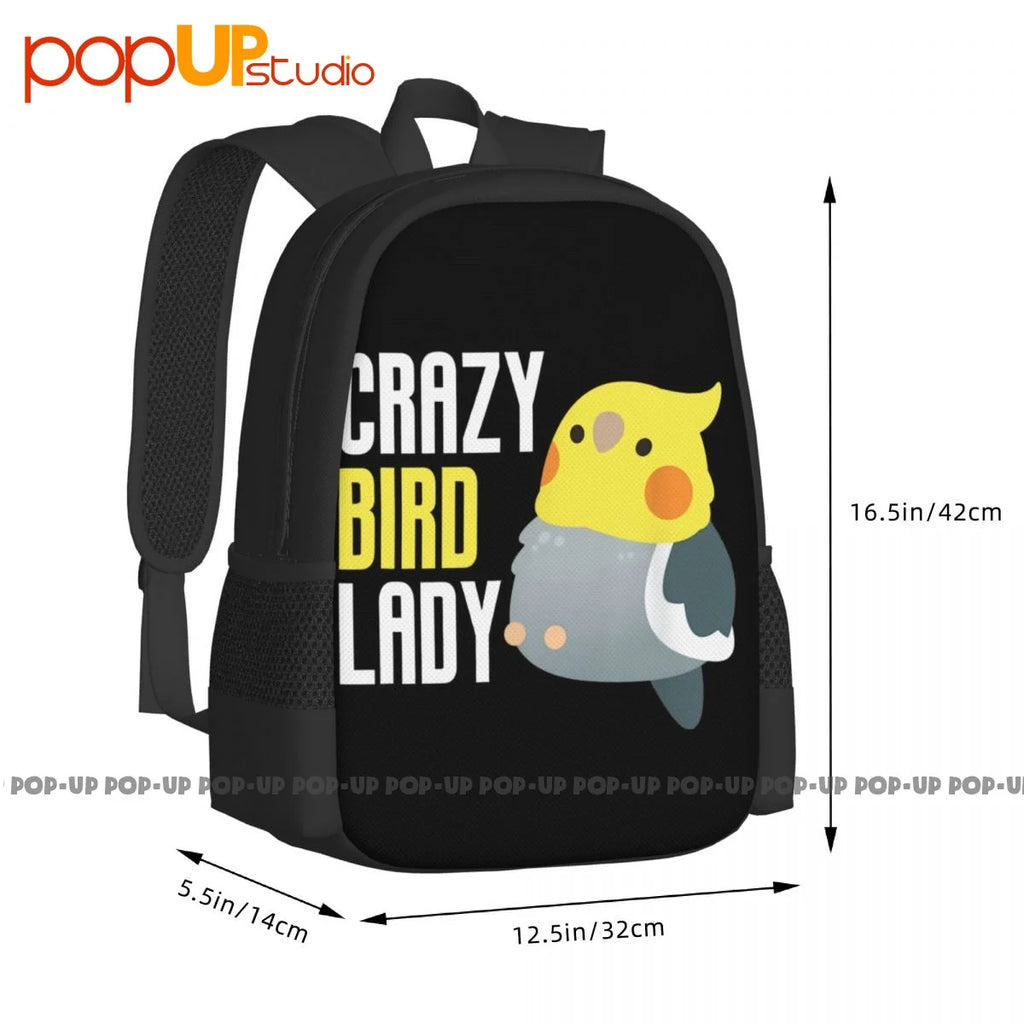 Crazy Bird Lady Cockatiel Backpack Large Capacity Travel Training Storage Bag