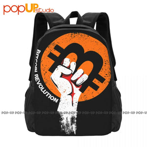 Bitcoin Cryptocurrency Backpack Large Capacity Bookbag Art Print Shopping Bag Sc