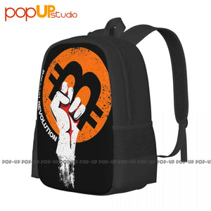 Bitcoin Cryptocurrency Backpack Large Capacity Bookbag Art Print Shopping Bag Sc